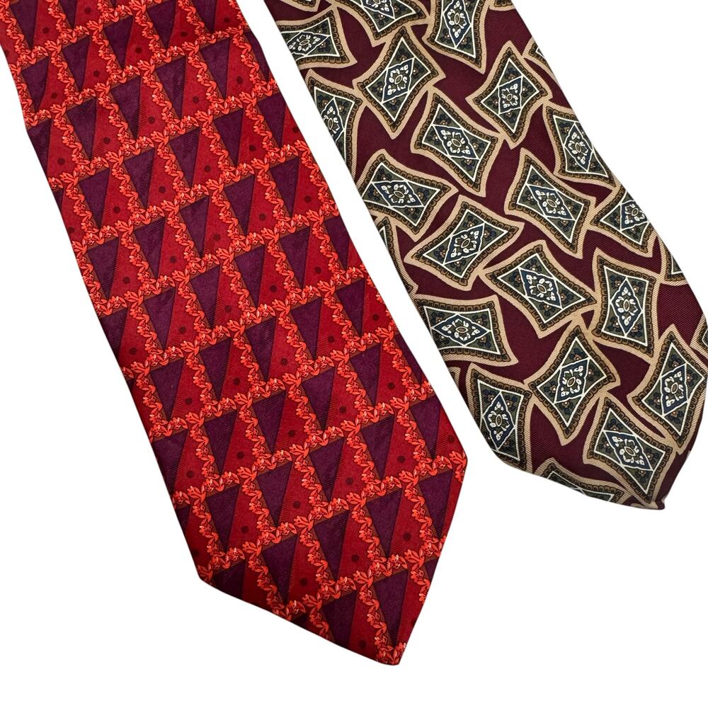 VTG 4-Piece Lot Designer Silk Neck Tie Dior Valentino Lanvin Balmain - Picture 2 of 8